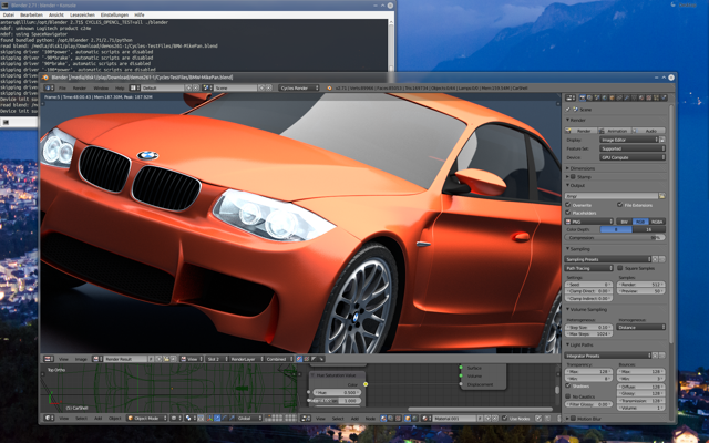 Blender BMW render close up.