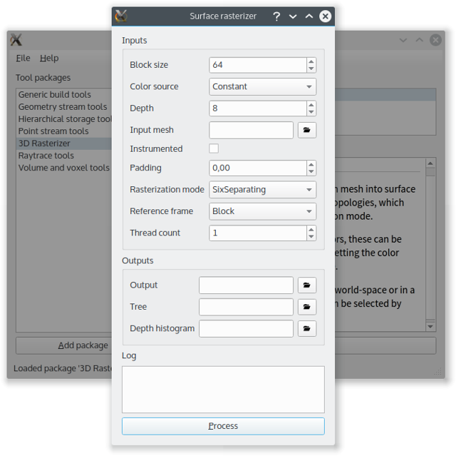 UI showing the parameters that can be configured for a specific build tool.